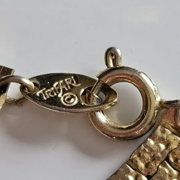 Vintage Trifari Gold Tone Thick Chunky Necklace 24" - Picture 11 of 15